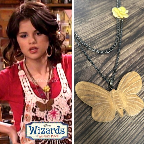 2000s Multi Strand Wooden Butterfly Necklace ASO Alex Russo / Kelsi Nielsen - Picture 2 of 11